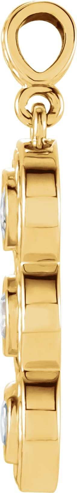 Three-Stone Bezel-Set Pendant view 2