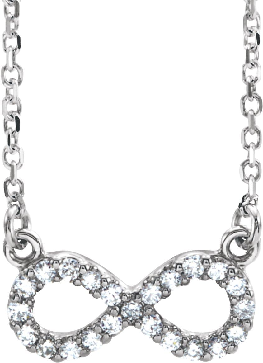 14K Rose 1/6 CTW Natural Diamond Infinity 17" Necklace