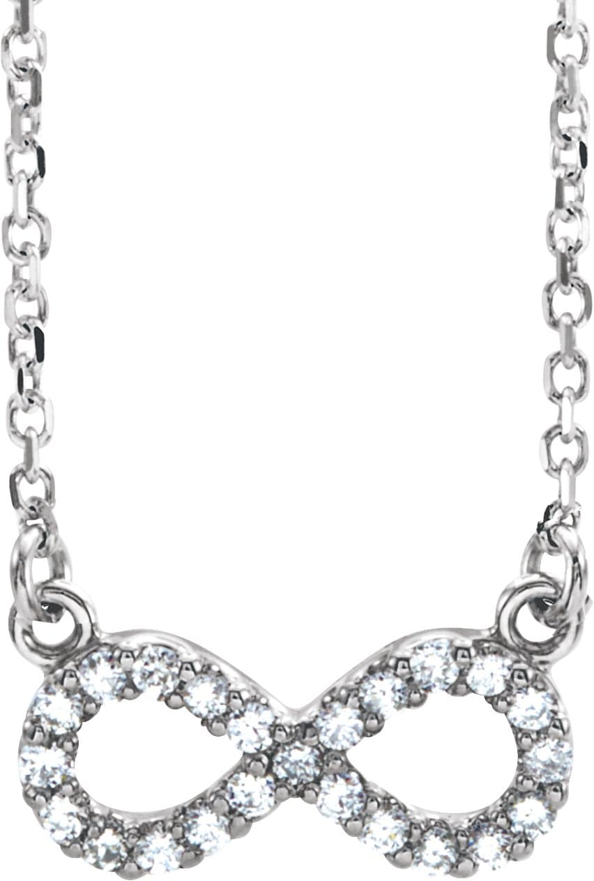 14K Rose 1/6 CTW Natural Diamond Infinity 17" Necklace