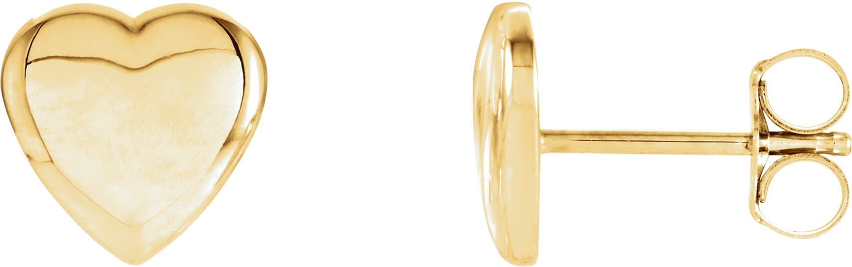 14K White Heart Earrings