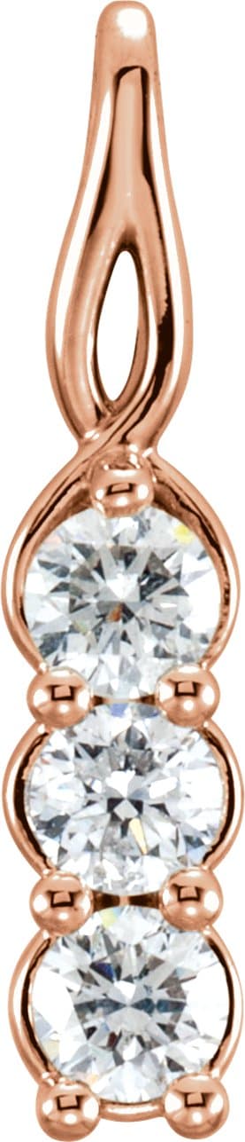 14K Yellow Gold 1/3 CTW Natural Diamond Three-Stone Pendant