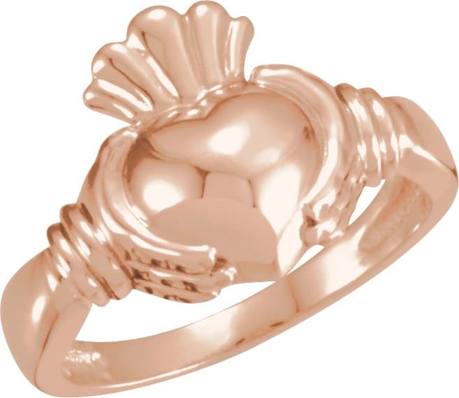 10K White Ladies Claddagh Band Size 7