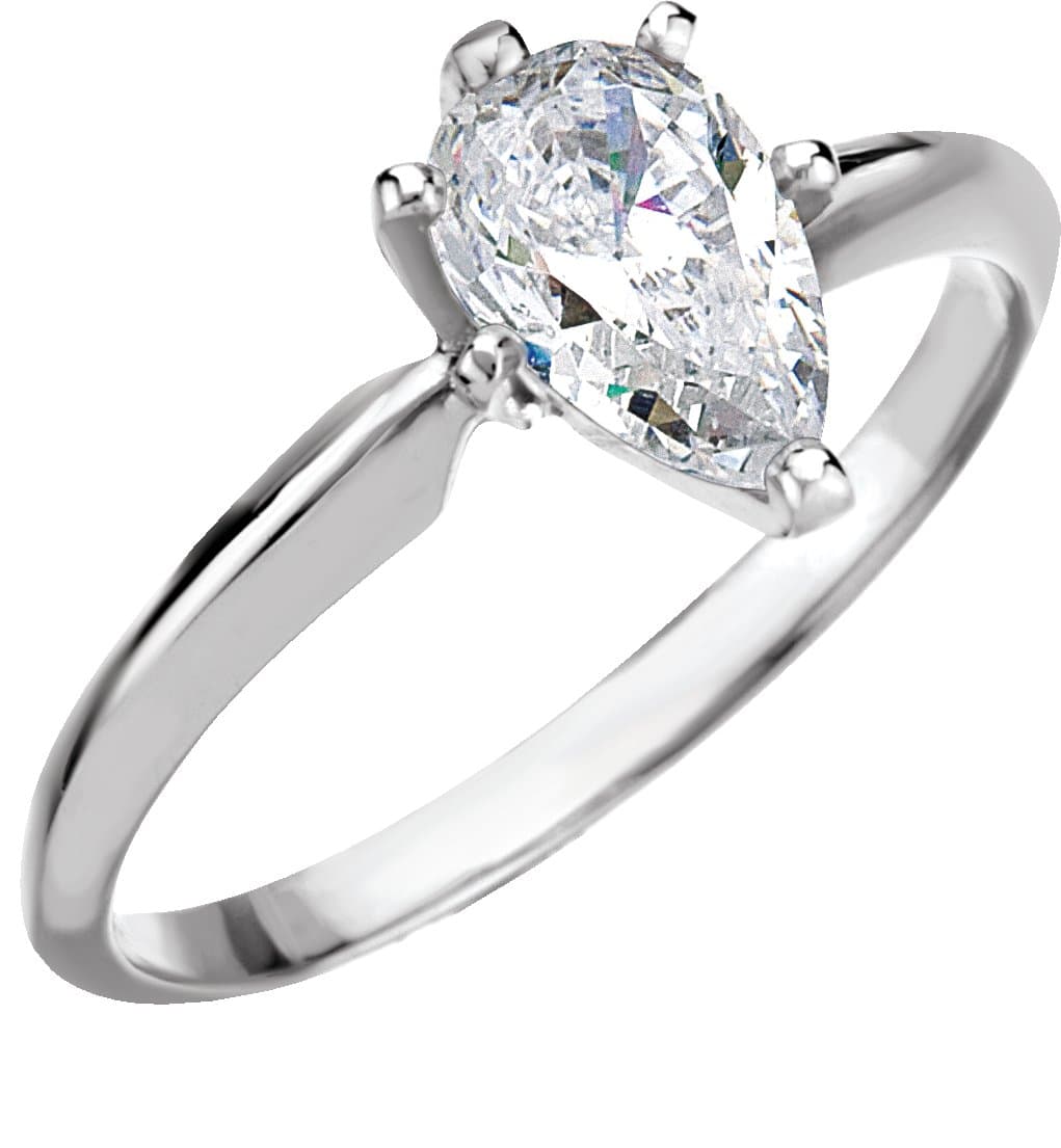 Lightweight V-End Solitaire Engagement Ring view 3