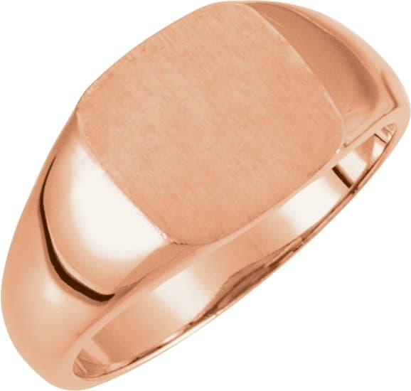 10K Yellow 11 mm Square Signet Ring