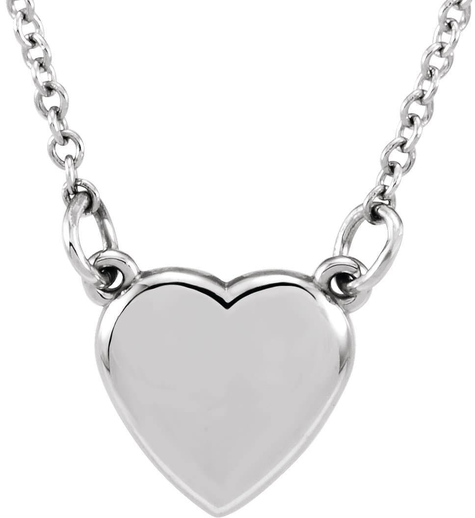 14K White Heart 18 Necklace