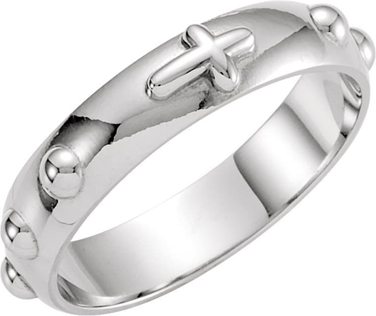 10K Yellow 5 mm Rosary Ring Size 12