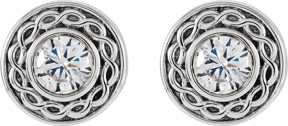 Bezel-Set Earrings view 2