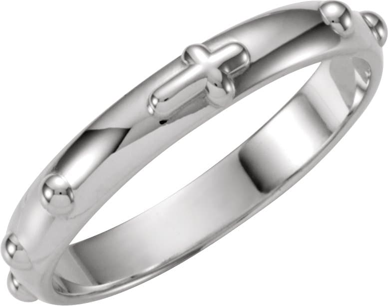 10K Yellow 3.2 mm Rosary Ring Size 10