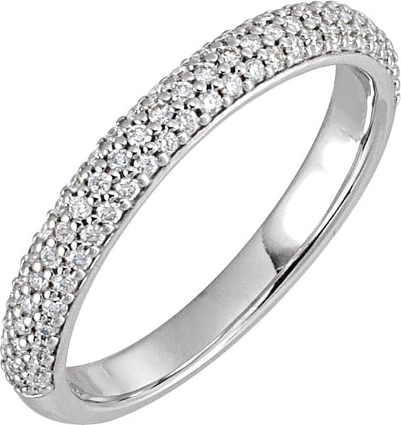 14K White Gold 1/3 CTW Natural Diamond Band