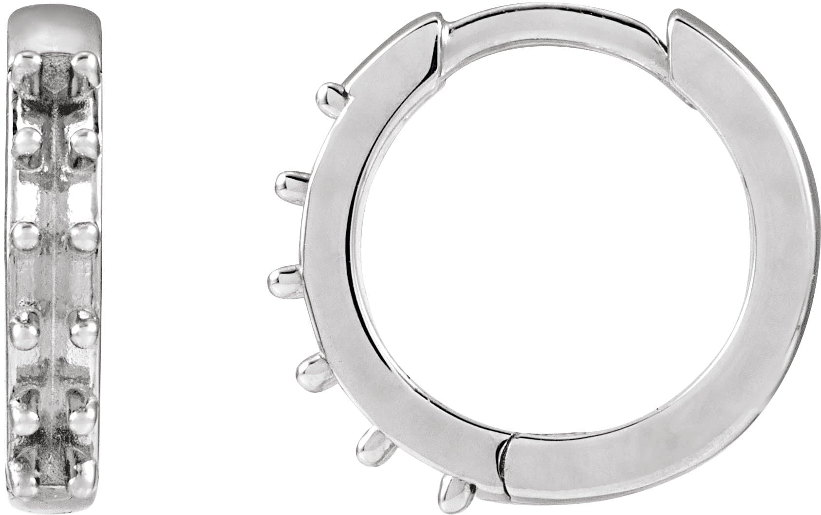 Sterling Silver 1.3 mm Round Accented 8 mm Hoop Earring Mounting