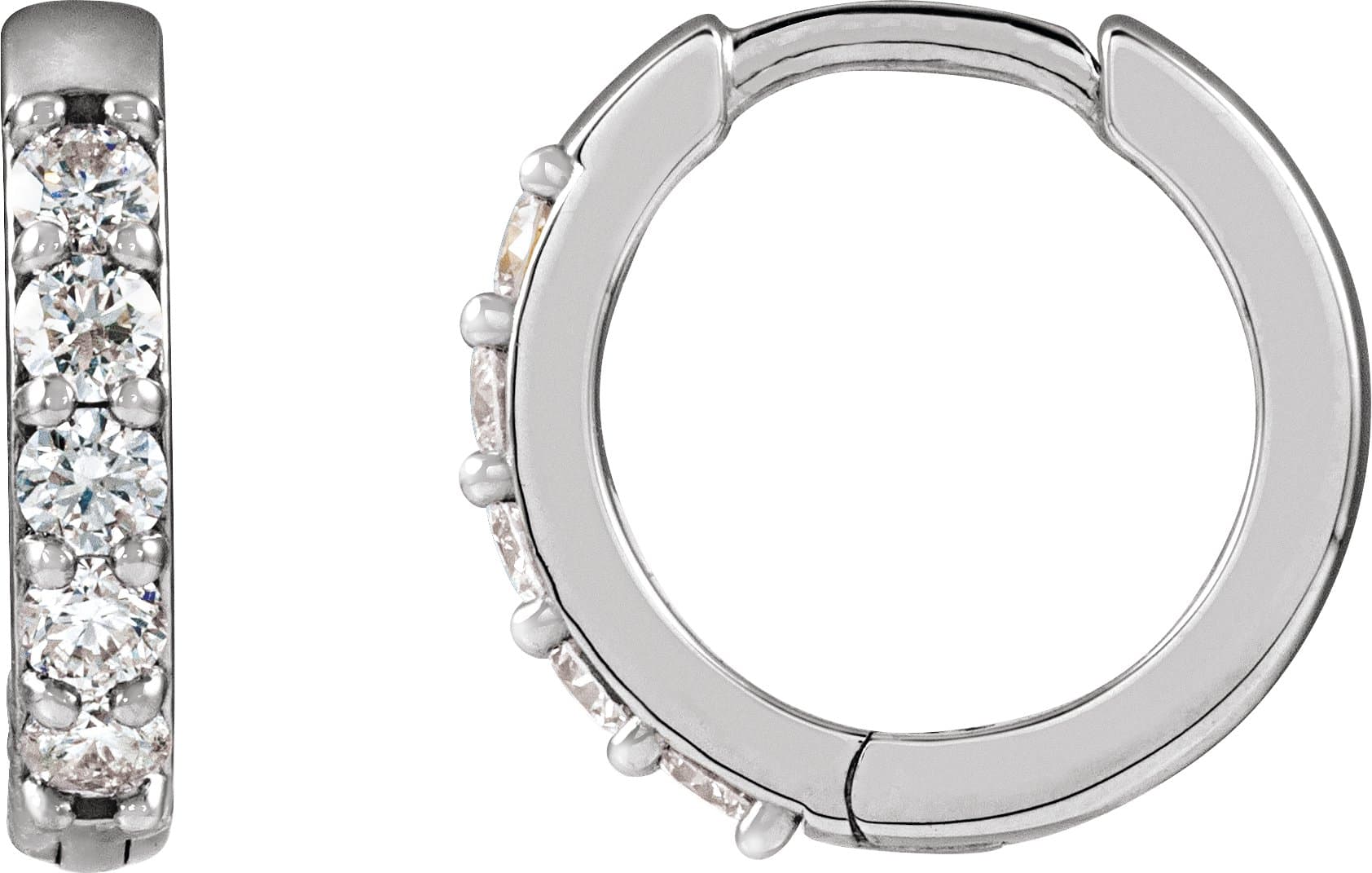 14K Rose .05 CTW Natural Diamond Hinged 8 mm Hoop Earrings