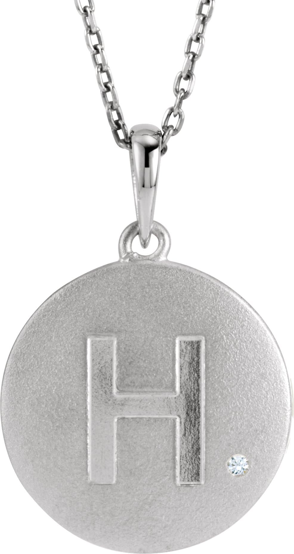 Sterling Silver .005 CT Natural Diamond Initial Z 18 Necklace