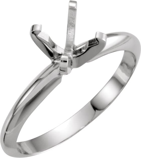 14K Rose Gold & Platinum 3.5-3.9 mm Round Pre-Notched Lightweight 4-Prong Solitaire Engagement Ring Mounting