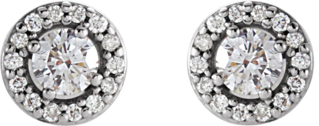 Round 4-Prong Halo-Style Earrings, view 3