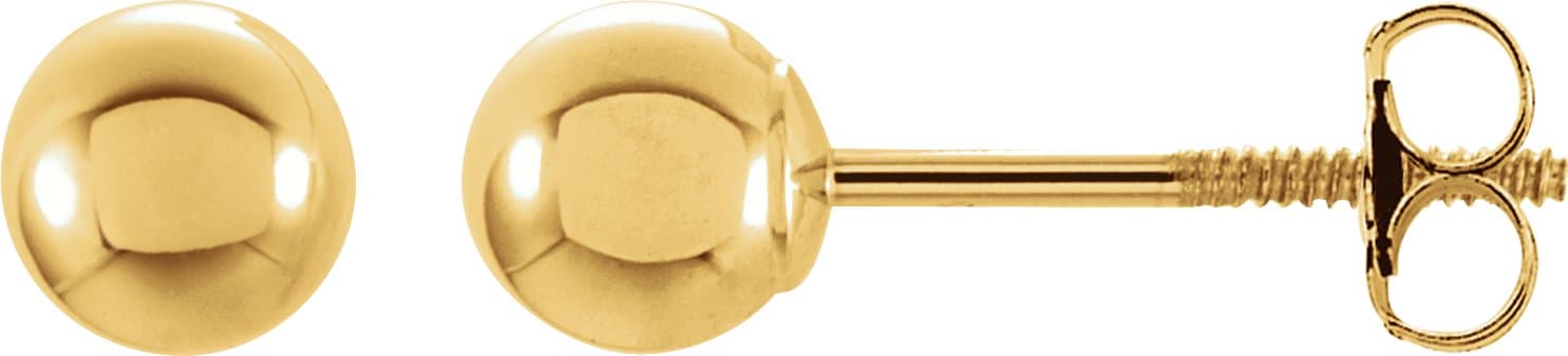 14K White 4 mm Ball Stud Earrings