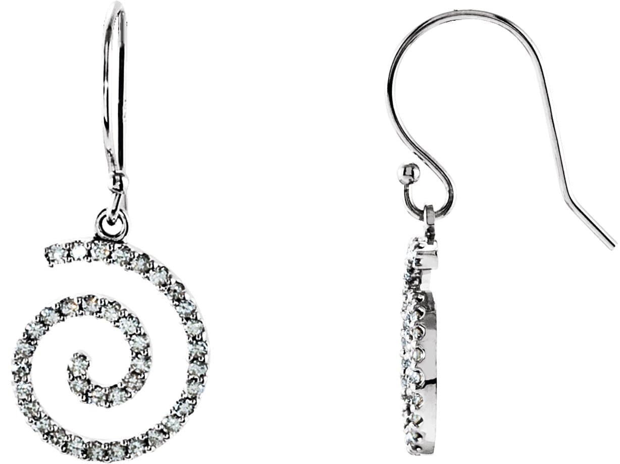 14K White 1/3 CTW Natural Diamond Swirl Earrings