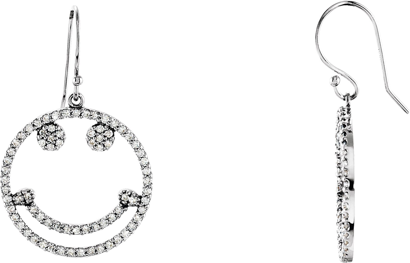 14K White 5/8 CTW Natural Diamond Earrings