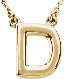 14K Rose Block Initial G 16 Necklace