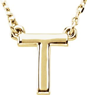 14K Rose Block Initial G 16 Necklace