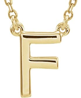 14K Rose Block Initial G 16 Necklace