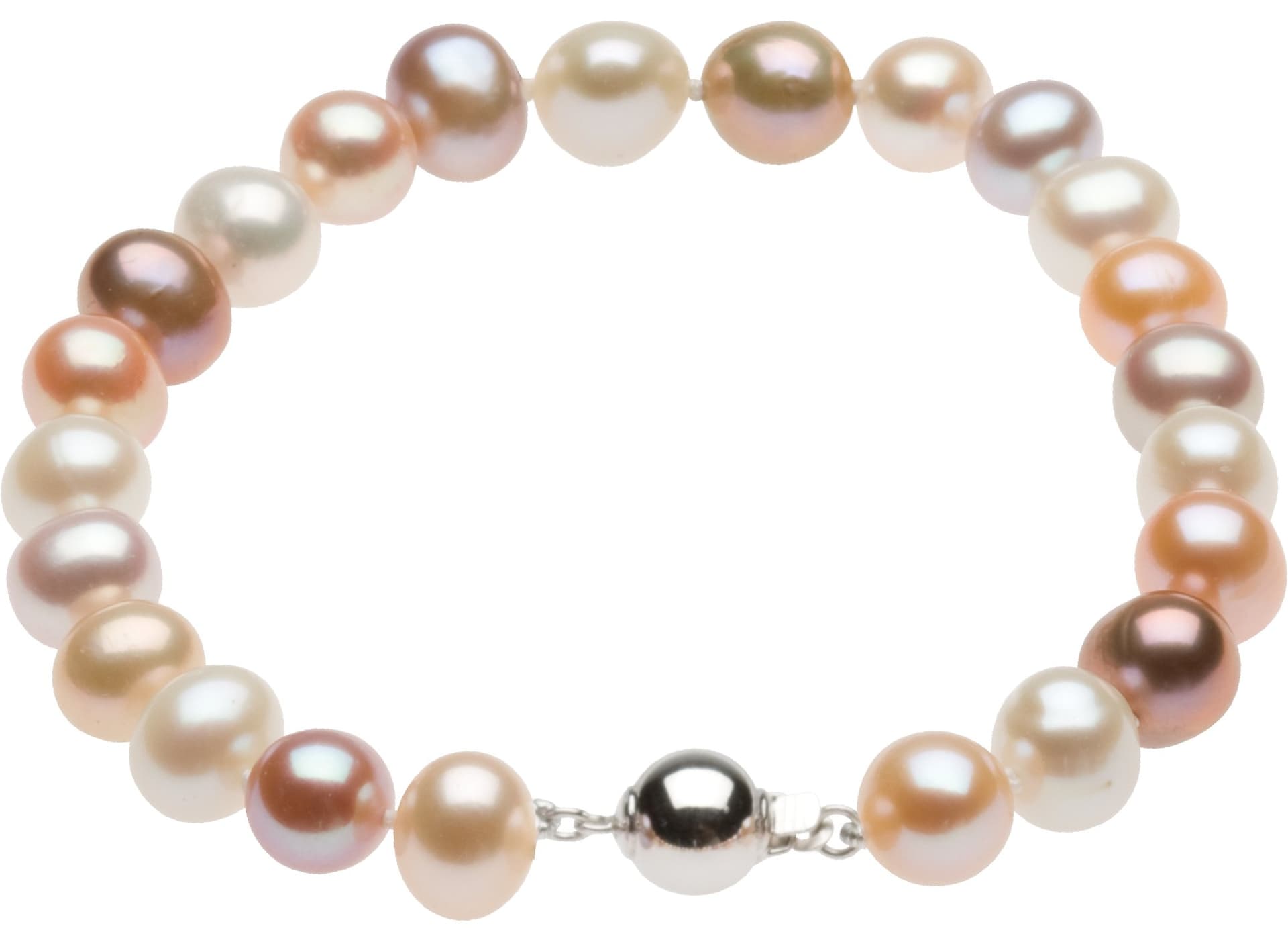 Sterling Silver Cultured Multi-Color Freshwater Pearl  7 3/4 Bracelet