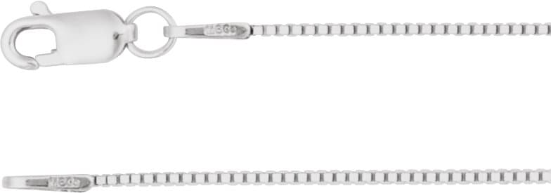 14K White .75 mm Box 20 Chain