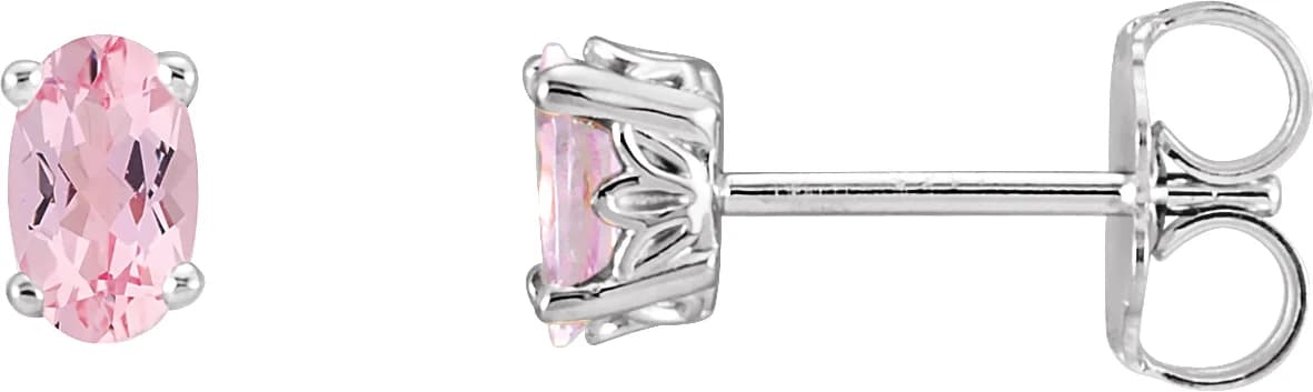 Oval 4-Prong Scroll Setting® Stud Earrings