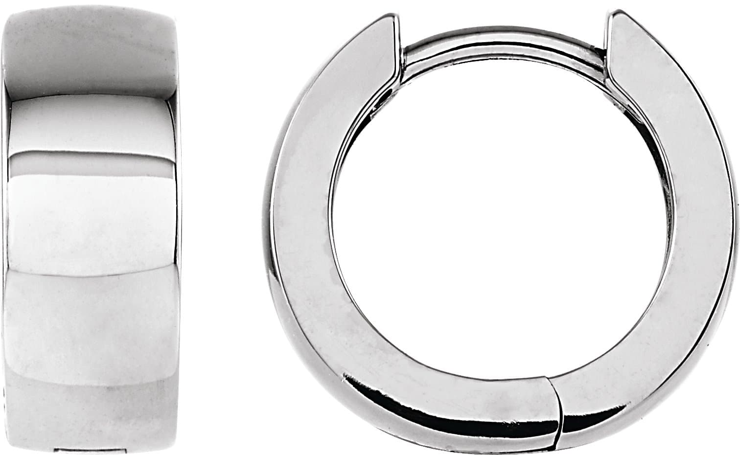 14K Rose 14 mm Hinged Hoop Earrings