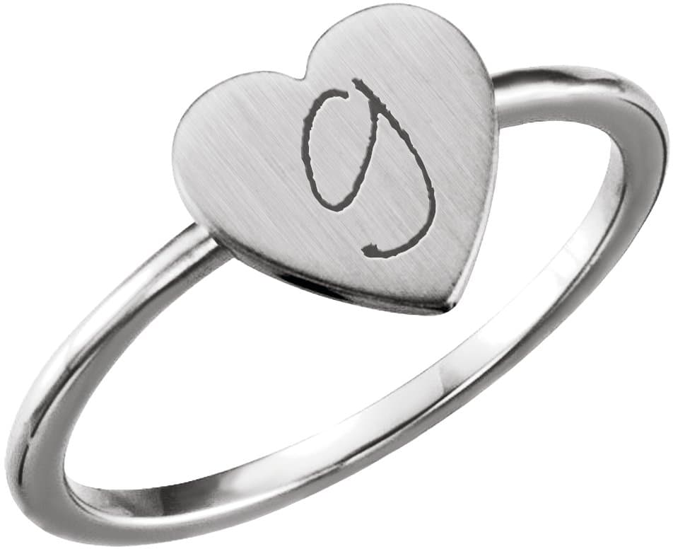 Be Posh® Engravable Heart Signet Ring view 3