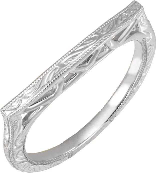 14K White Gold 7 mm Round Three-Stone Engagement Ring Mounting