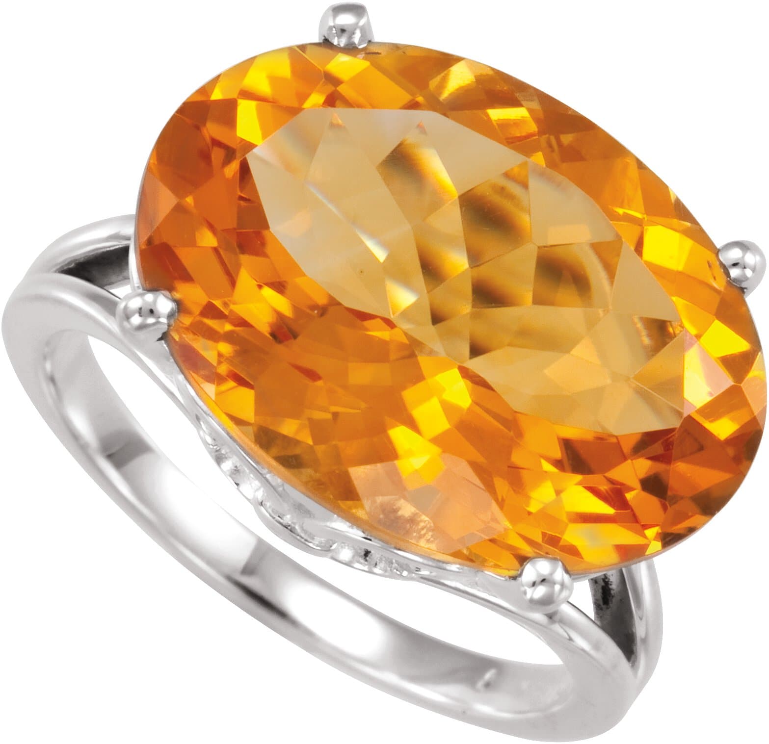 Sterling Silver Natural Citrine Ring
