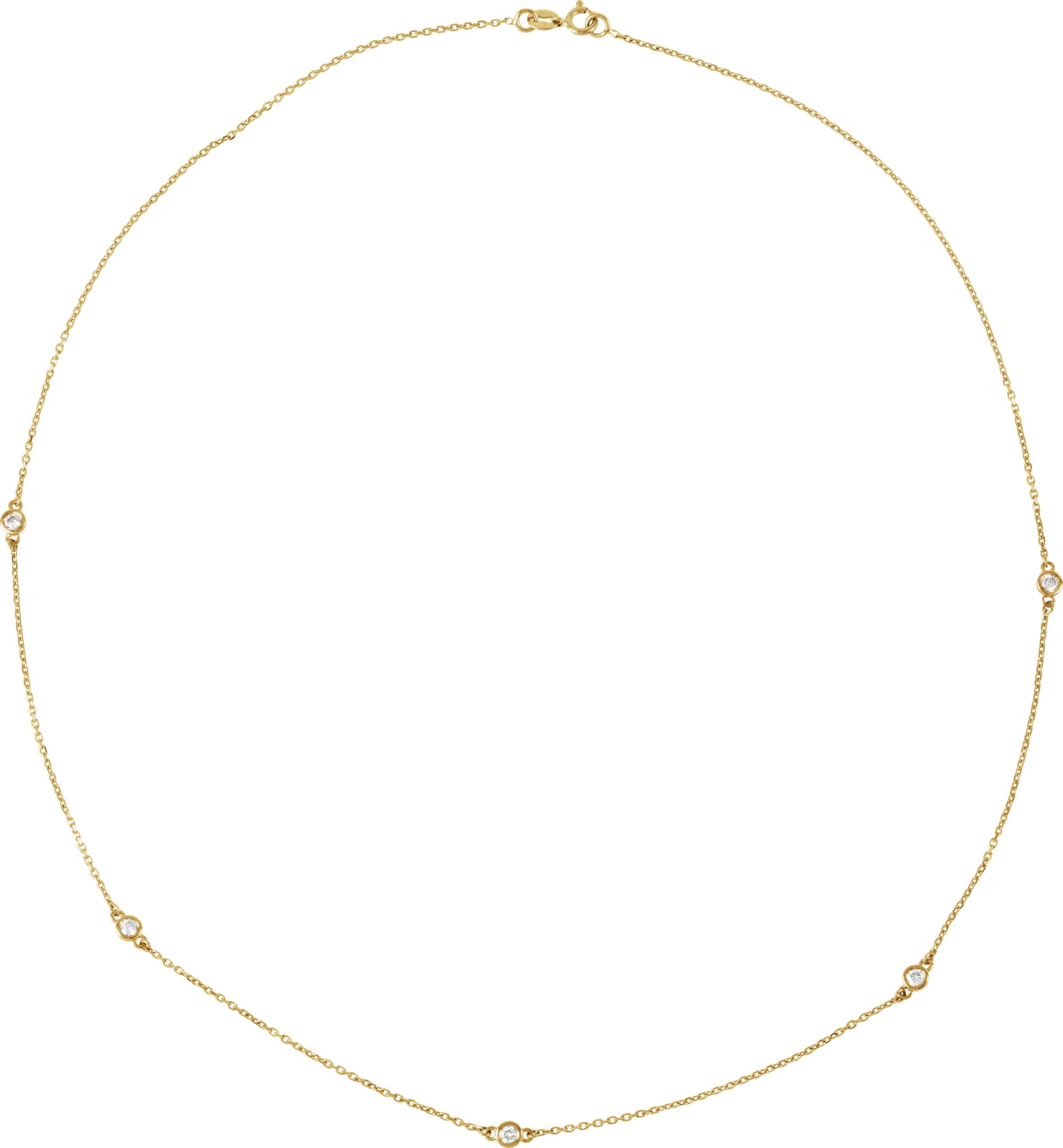14K Rose 1 3/4 CTW Natural Diamond 7-Station 24 Necklace