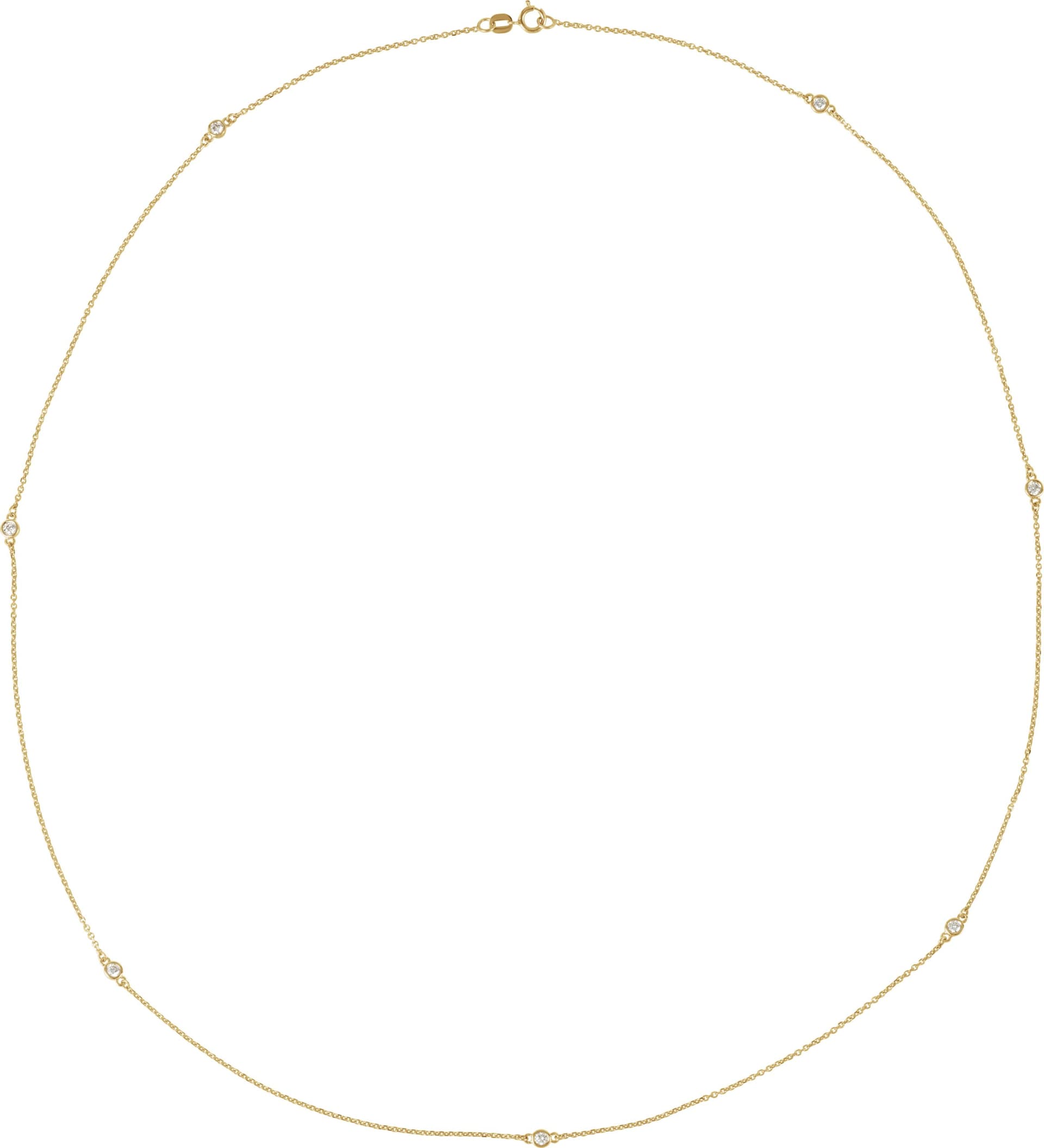 14K Rose 1 3/4 CTW Natural Diamond 7-Station 24" Necklace