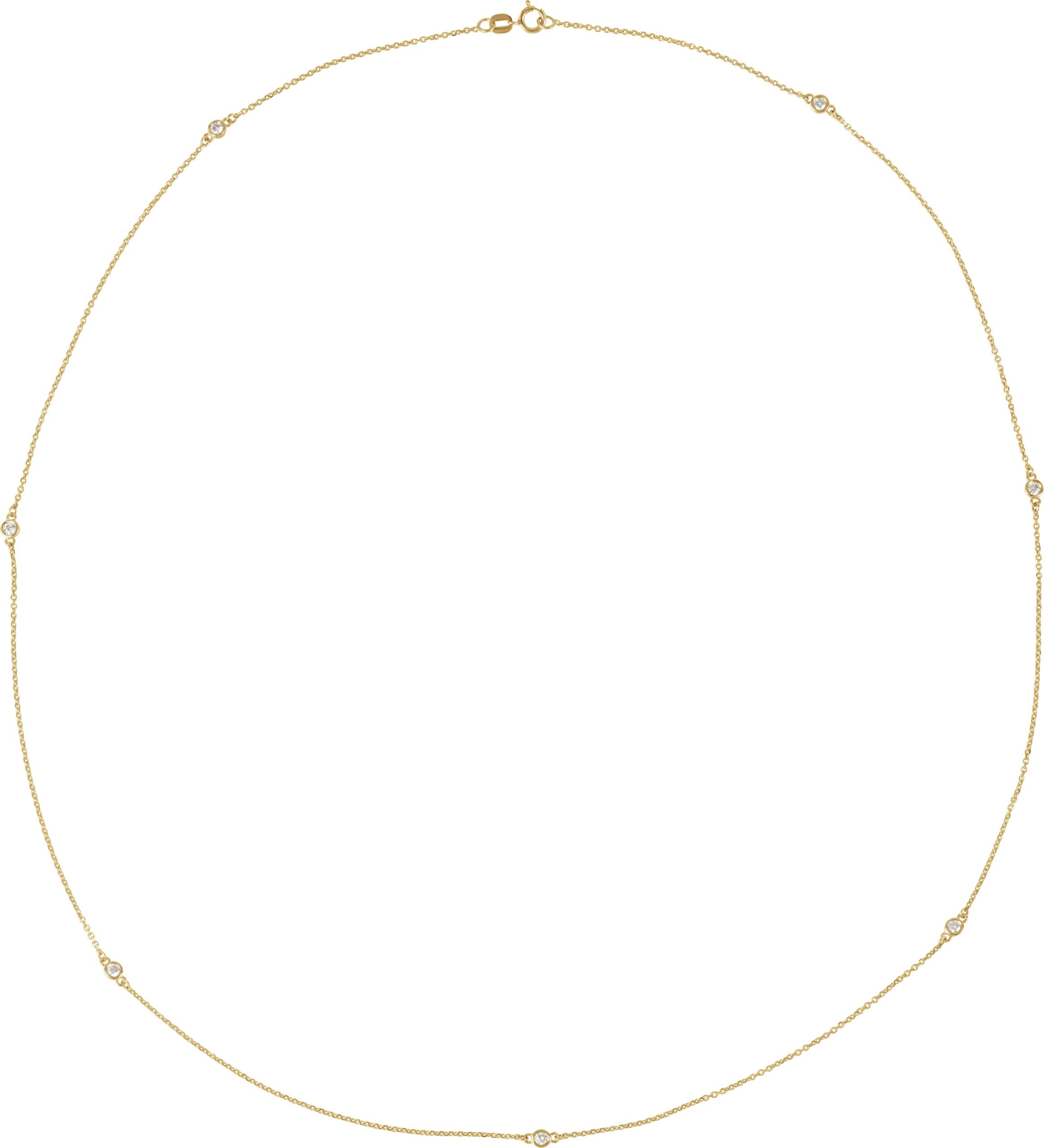 14K Rose 1 3/4 CTW Natural Diamond 7-Station 24" Necklace
