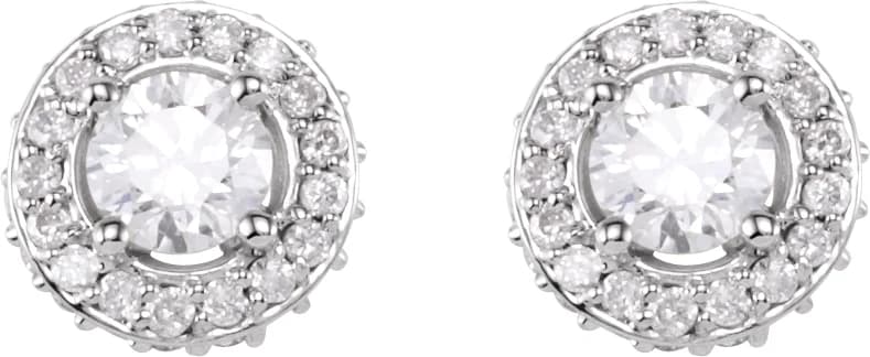 Round 4-Prong Halo-Style Earrings, view 3