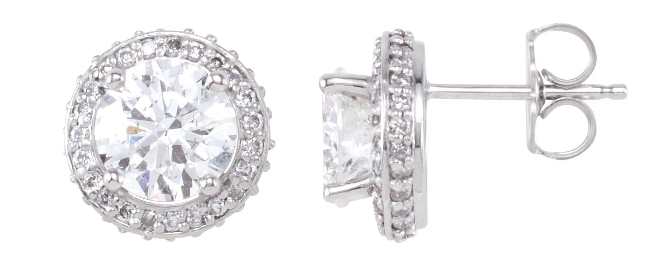 14K White 1 7/8 CTW Natural Diamond Earrings
