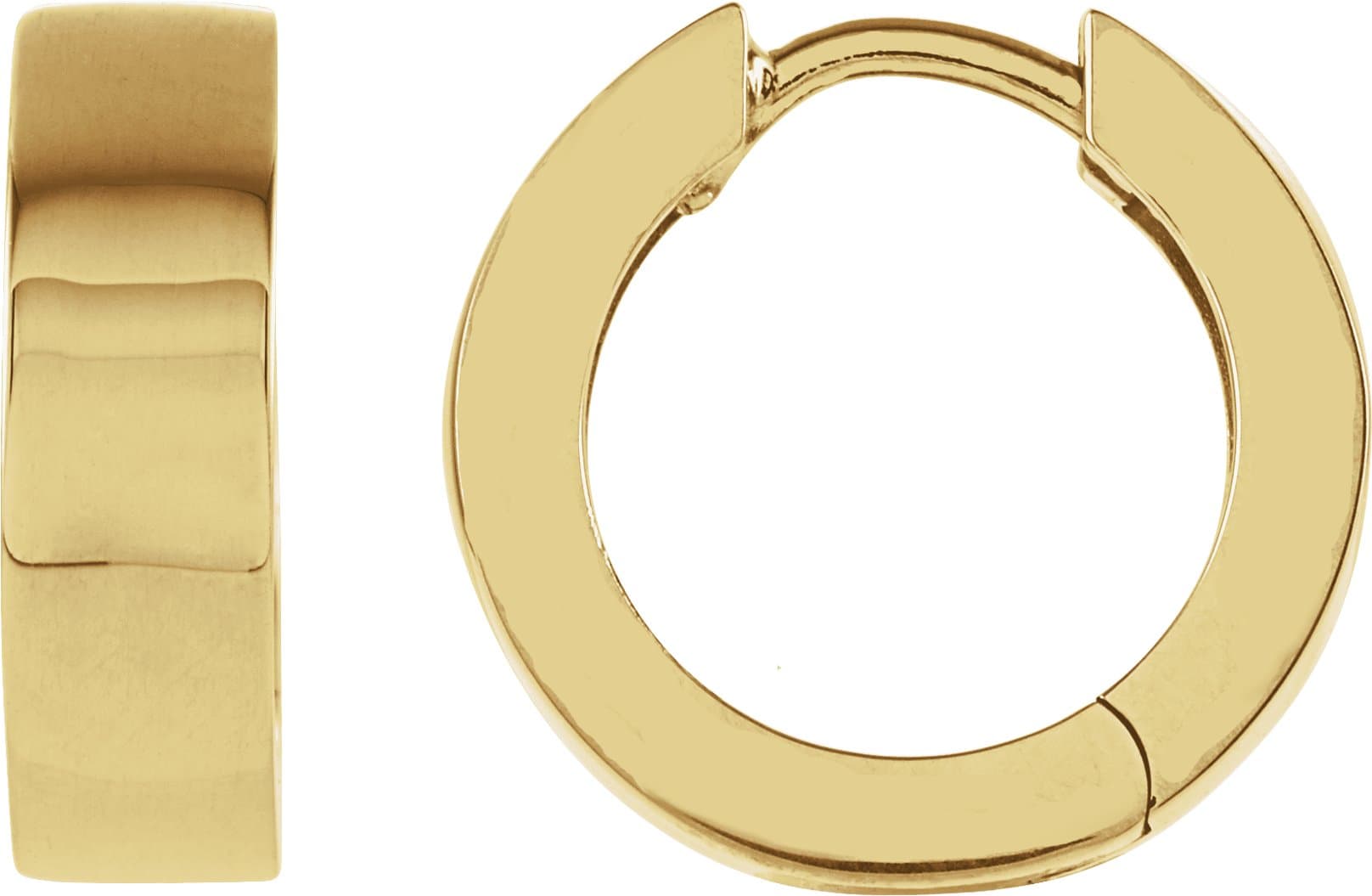 14K Rose Hinged 14.5 mm Hoop Earrings