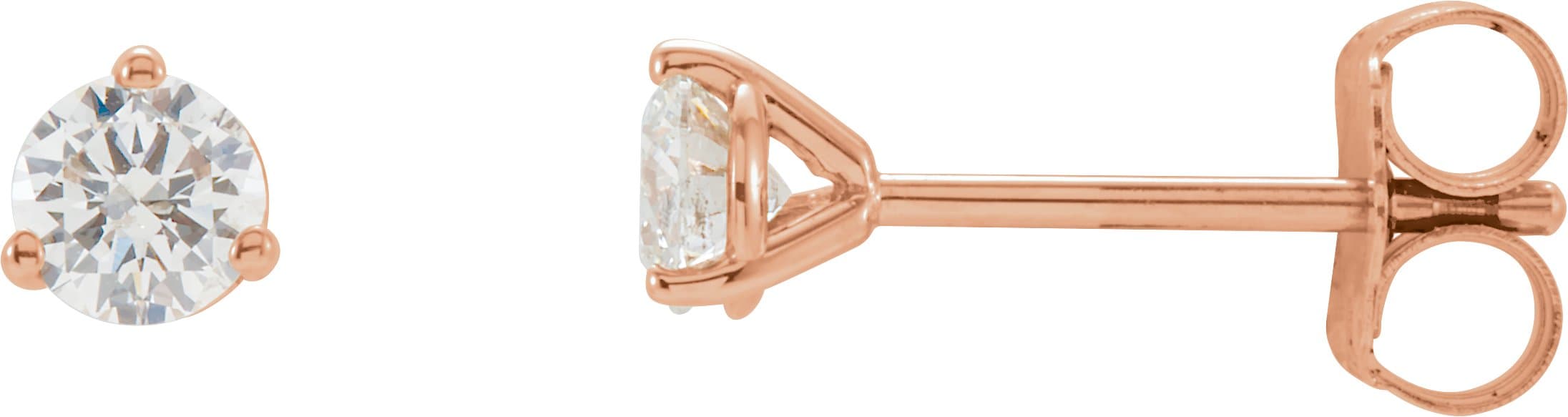 14K Rose 1 1/2 CTW Natural Diamond Stud Earrings