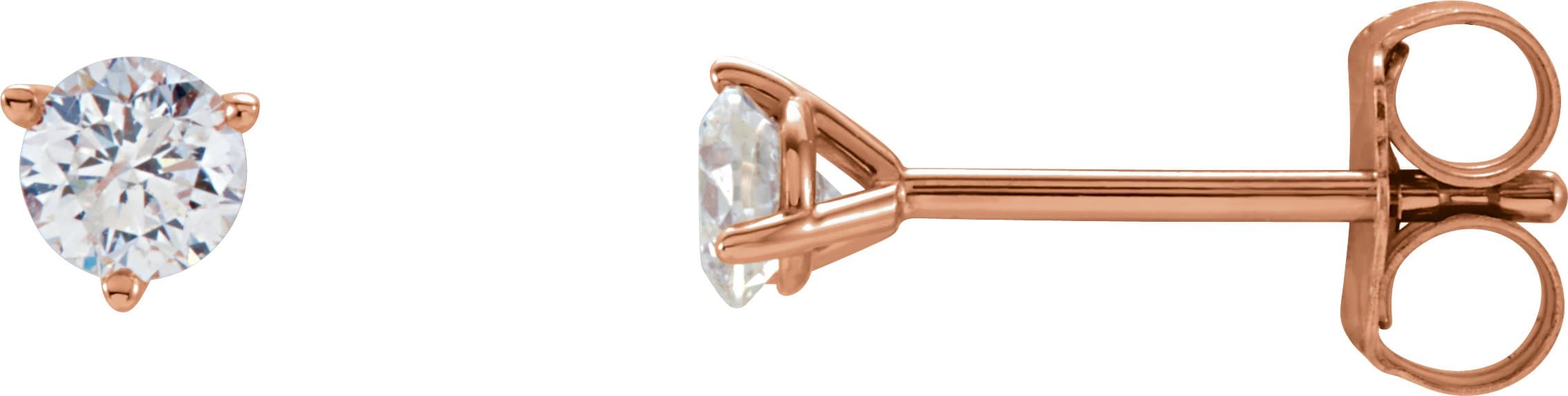 14K Rose 1/4 CTW Natural Diamond Stud Earrings