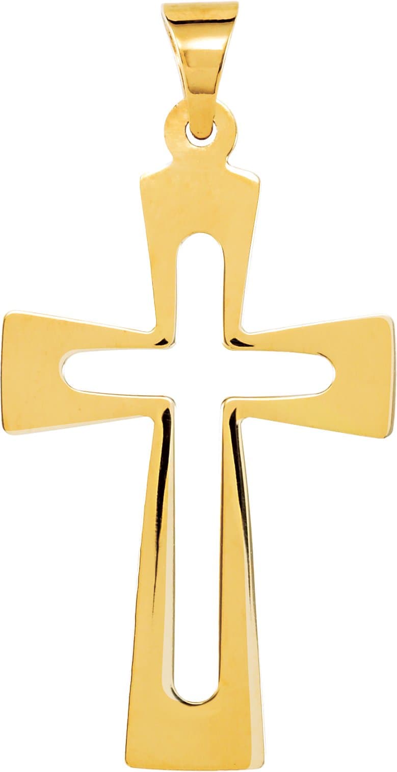 14K Yellow 31.2x18 mm Cross Pendant