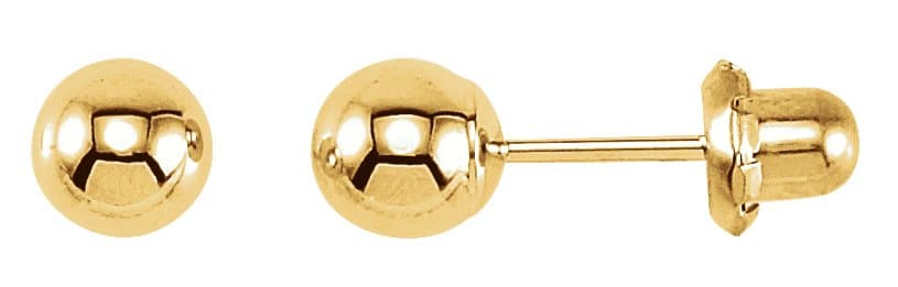 14K White Gold-Plated 14K Yellow Gold  Ball Inverness® Piercing Stud Earrings