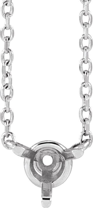 14K Yellow Gold 1/10 CT Natural Diamond 3-Prong 18" Necklace