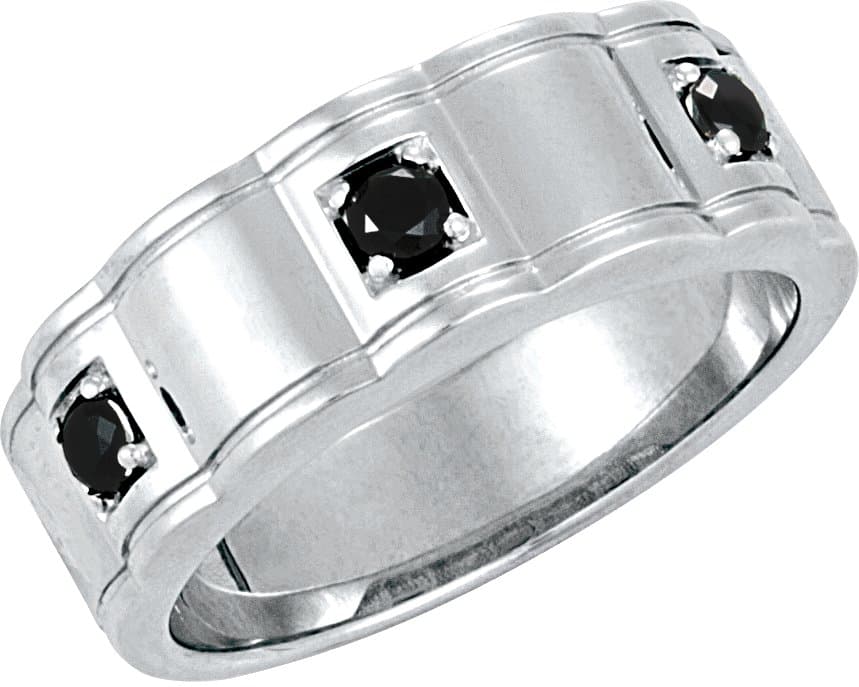 14K White 1/4 CTW Natural Diamond Three-Stone Ring