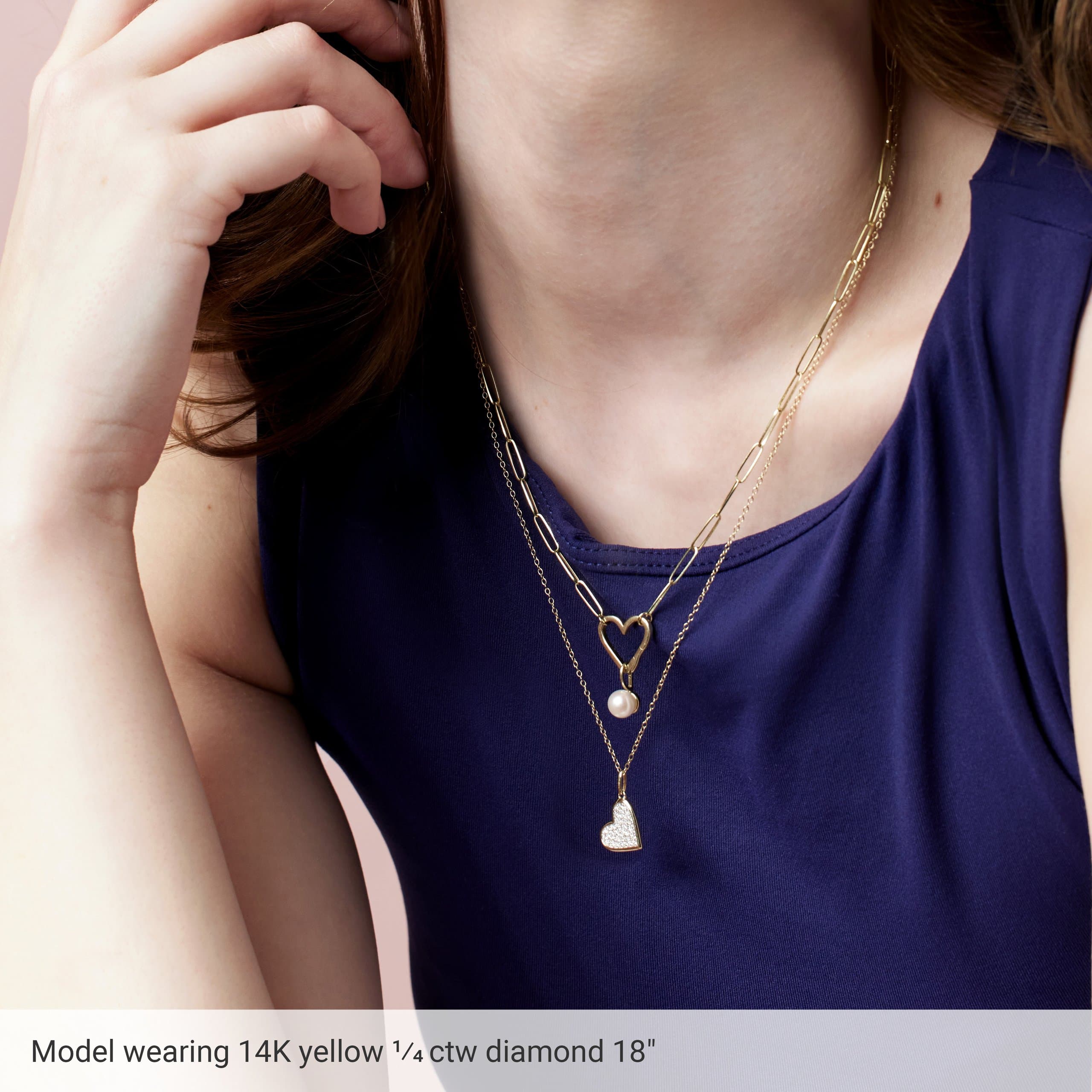 Pavé-Style Heart Necklace or Charm/Pendant view 3