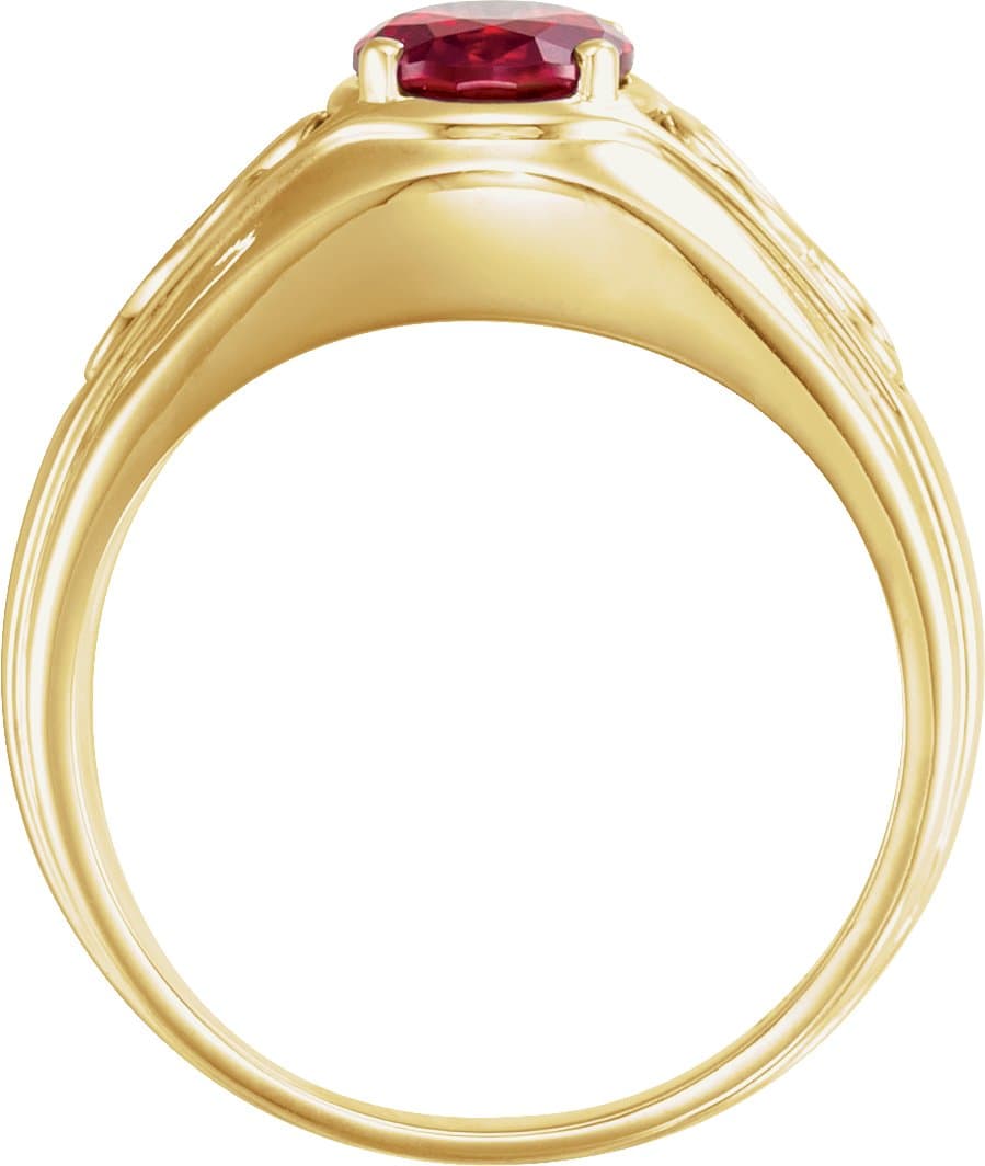 14K White Lab-Grown Ruby Infinity Ring