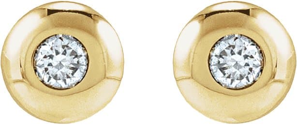 Platinum .06 CTW Natural Diamond Domed Bezel-Set Earrings