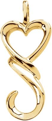 10K Yellow Heart Pendant