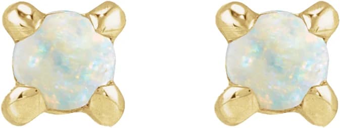 Round Rose-Cut 4-Prong Claw Stud Earrings view 2