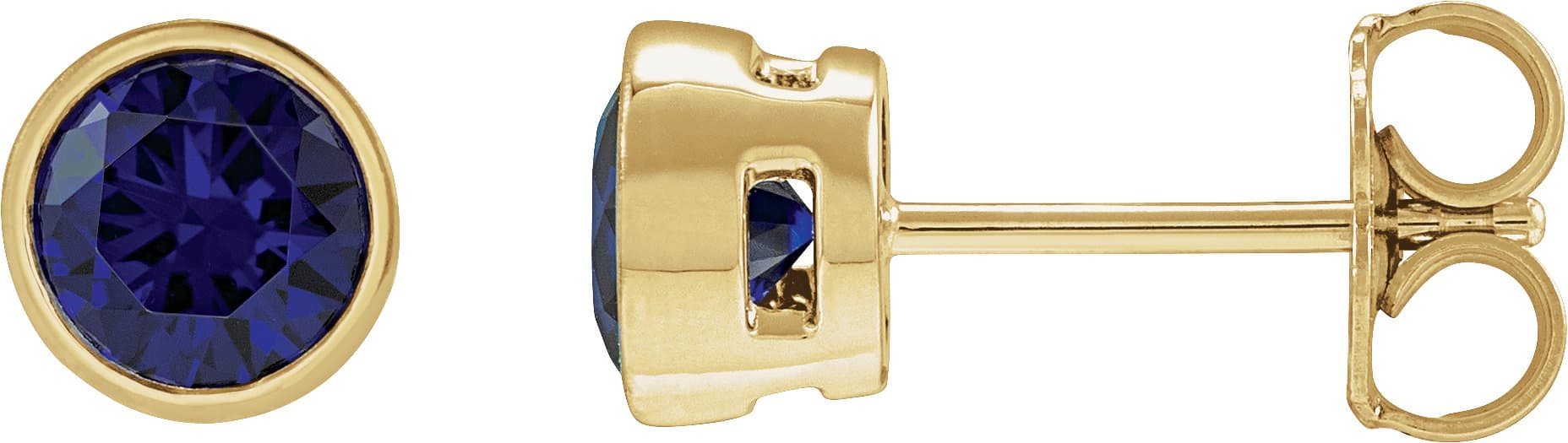 Sterling Silver 4 mm Lab-Grown Blue Sapphire Stud Earrings