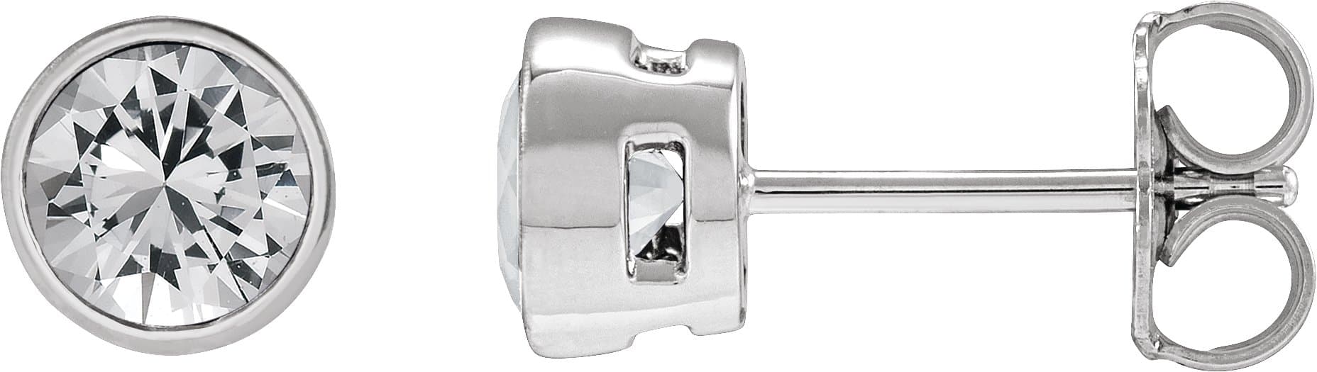 Sterling Silver 4 mm Lab-Grown Blue Sapphire Stud Earrings